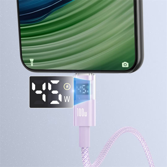 Baseus Geflochten USB 2.0 Kabel USB-C männlich - USB-A 100W Lila 1m (P10382701511-00)