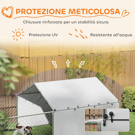 Pawhut Hundetore Park 400x230x150cm Silber