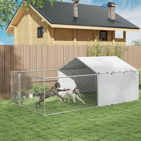 Pawhut Hundetore Park 400x230x150cm Silber