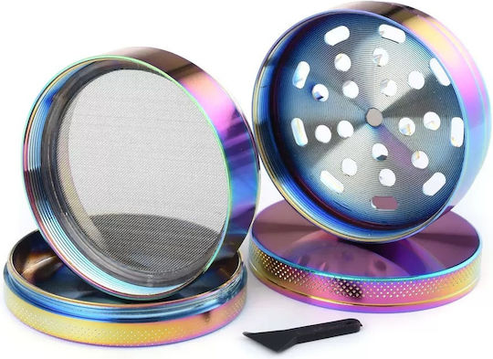 Grinder Curcubeu 63mm Capac Transparent 4 Părți