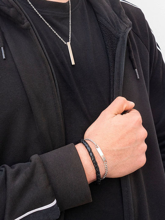 Theodora's Jewellery Bracelet Id From Stainless Steel Jt-B281-000-Silver