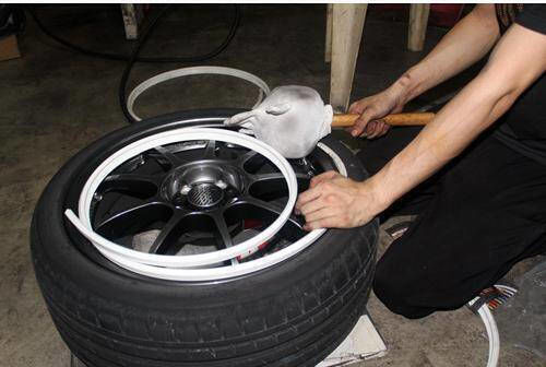 Premium Quality Wheel Protection Set 4 Plastic Rings Color Black