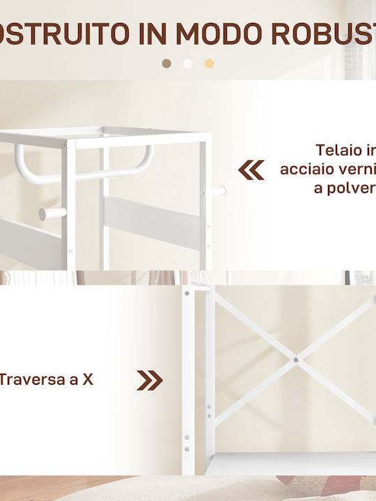 HomCom Κρεμάστρα Δαπέδου από Μέταλλο Λευκή 38.5x30x170cm