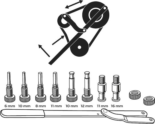 V-belt Tensioning Tool 11-piece Set