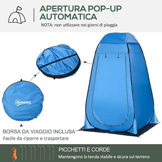 Outsunny Καλοκαιρινή Σκηνή Camping Pop Up Τουαλέτας Μπλε 126x124x189εκ.
