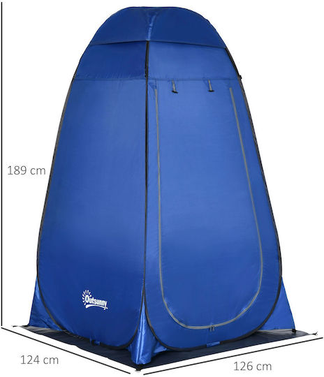 Outsunny Summer Camping Tent Pop Up Toilet Blue 126x124x189cm