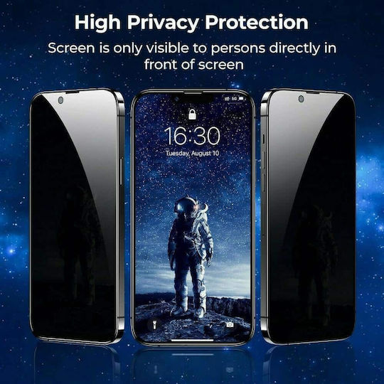 Leewello Privacy Full Face Tempered Glass Μαύρο (iPhone 12 / 12 Pro)