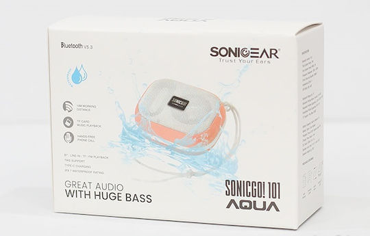 Sonic Gear SonicGo!101 Aqua Waterproof Bluetooth Speaker 10W with Radio and Battery Life up to 5 hours Pink