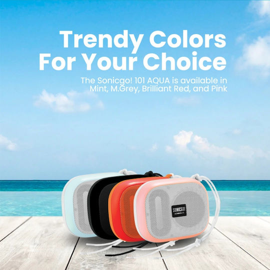Sonic Gear SonicGo!101 Aqua Waterproof Bluetooth Speaker 10W with Radio and Battery Life up to 5 hours Pink