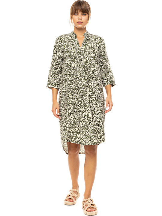 Γυναικείο Beachwear Pink Label Ditsy Green Viscose 3/4 Μανίκι