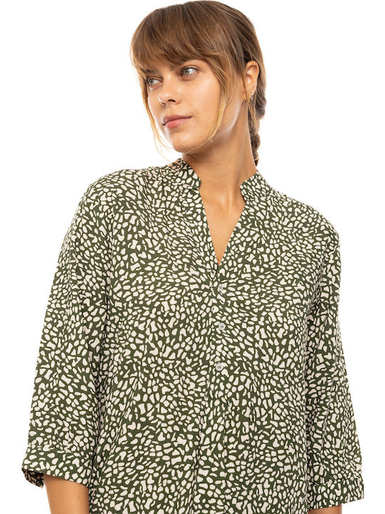 Damen Bademode Pink Label Ditsy Grün Viskose 3/4 Ärmel
