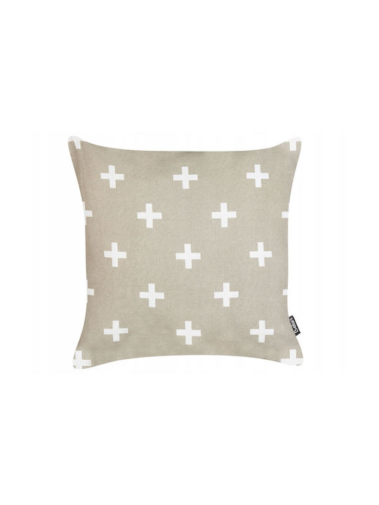Beliani Sofa Cushion Lumarko Made of 100% Cotton Beige Gray 45x45 cm