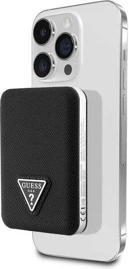 Guess Grained Triangle Logo MagSafe Power Bank 5000mAh 15W with USB-C Port Black