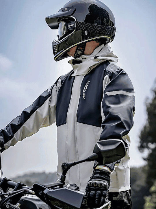 Motowolf V5 Ανδρικό Αδιάβροχο Σετ Παντελόνι και Μπουφάν Μηχανής Blue/Grey