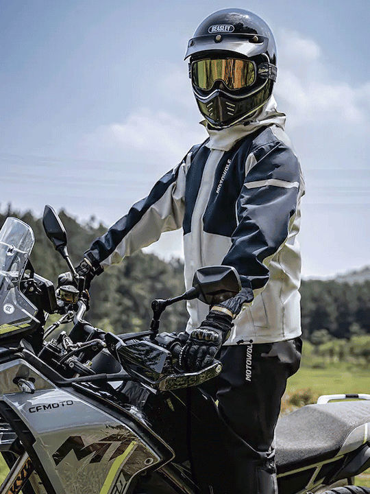 Motowolf V5 Men's Waterproof Riding Jacket & Pants Set Blue/Grey