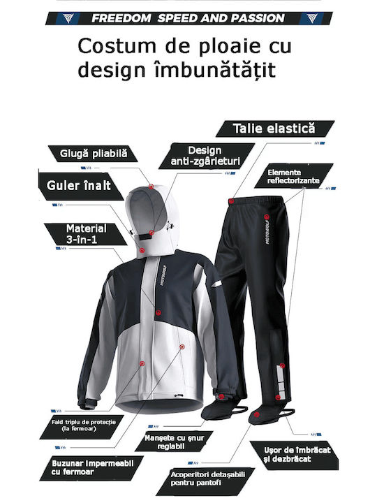 Motowolf V5 Men's Waterproof Riding Jacket & Pants Set Blue/Grey