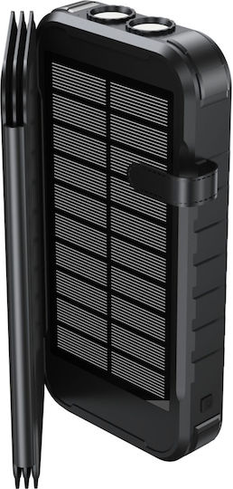 Boompods Neutron Ηλιακό Power Bank 16000mAh με 2 Θύρες USB-A Μαύρο