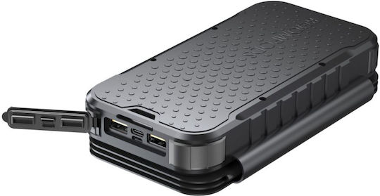 Boompods Neutron Ηλιακό Power Bank 16000mAh με 2 Θύρες USB-A Μαύρο