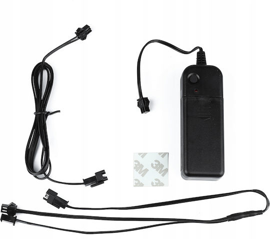 Set 2 Benzi LED Iluminare Cască Motocicletă Culoare Albă Telecomandă cu Fir Alimentat cu Baterie