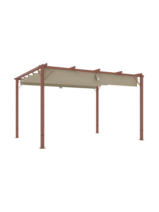 Outsunny Garden Freestanding Gazebo with LED Light Orange 3.82x3cm