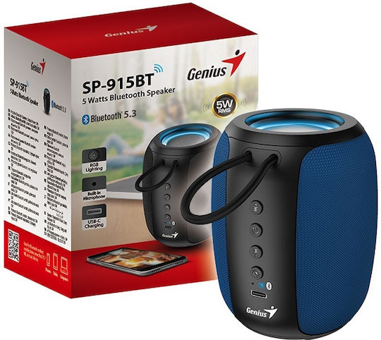 Genius SP-915BT Bluetooth-Lautsprecher 5W mit Akkulaufzeit bis zu 6 Stunden Blau