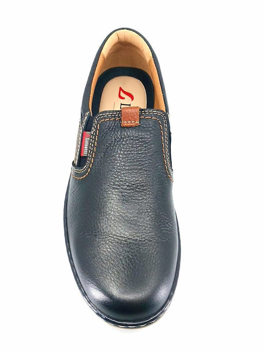 Leder Herren Mokassins in Blau Farbe