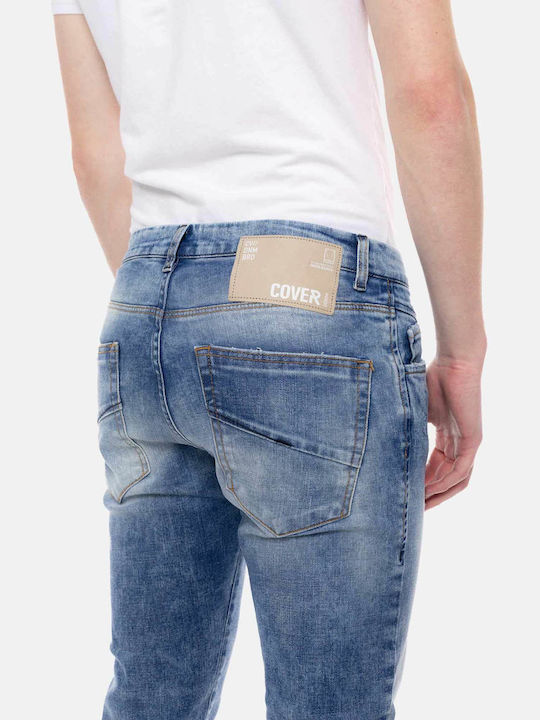 Men's Jeans Pants Cropped with Slim Fit navy-blue