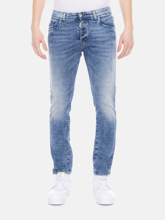 Men's Jeans Pants Cropped with Slim Fit navy-blue