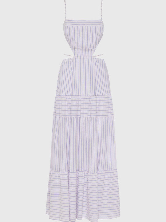 Sommer Maxi Abendkleid Off-Shoulder Dahlia Lila