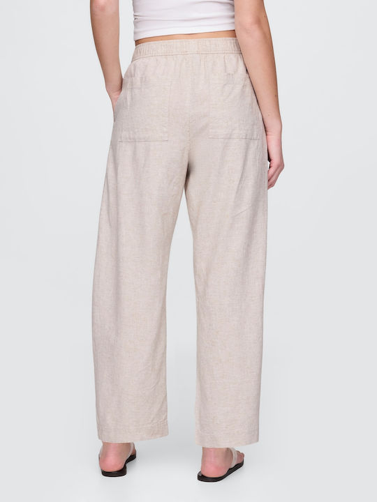 Damen Leinen Hose Beige