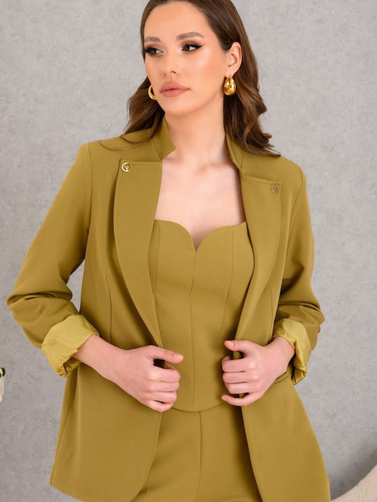 Derpouli Women's Blazer Olive