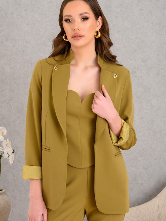 Derpouli Women's Blazer Olive