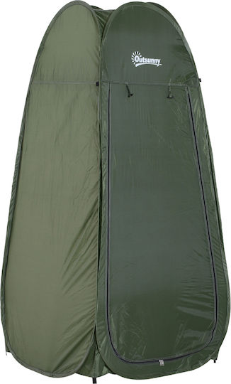 Outsunny Camping Tent Pop Up Toilet Khaki 3 Seasons 100x100x185cm