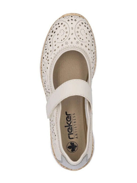 Lederne Damen Ballerinas in Beige Farbe