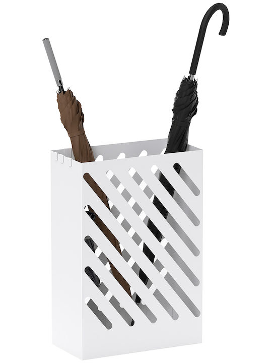 HomCom Ομπρελοθήκη Μεταλλική Λευκή 28x14x41cm