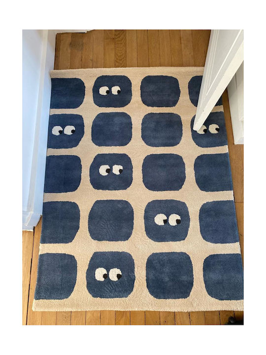 Bleuu Χειροποίητο Παιδικό Χαλί Μπλε 100x130cm