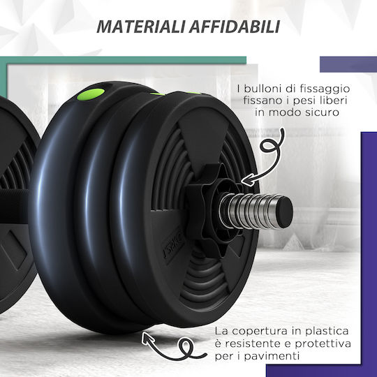 Sportnow Αλτήρες Σετ με Μπάρα Συνολικού Βάρους 20kg