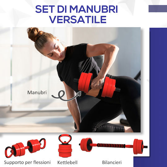 Sportnow Αλτήρες Σετ με Μπάρα Συνολικού Βάρους 20kg