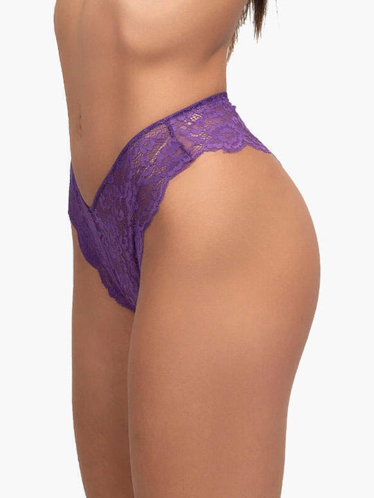 Women's Brazil with Lace Purple