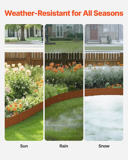 Vevor Metal Garden Border with Spears in Gray Color 1.01m x 11.43cm