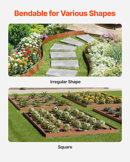 Vevor Metal Garden Border with Spears in Gray Color 1.01m x 11.43cm