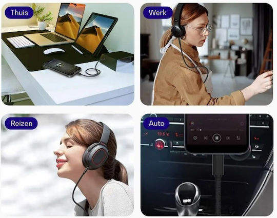 Buddi Редовна 3.5mm към Lightning кабел Черен 1м