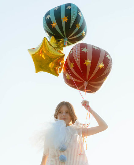 Balloon Red Sphere Gold Stars 4D
