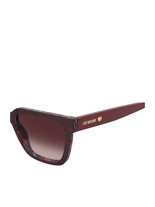 Moschino Women's Sunglasses with Burgundy Plastic Frame and Burgundy Gradient Lens MOL087/S LHF/UQ