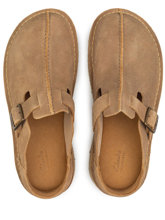 Men's Leather Slippers Brown