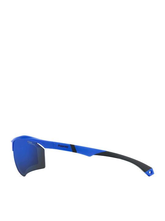 Polaroid Unisex Ochelari de soare cu Albastru Cadru și Albastru Polarized Lentilă PLD7055/S FLL/QG
