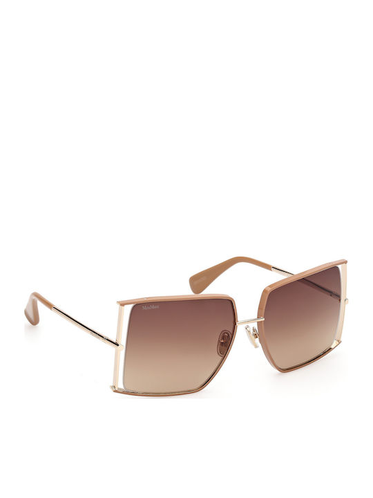 Max Mara Women's Sunglasses with Gold Metal Frame and Brown Gradient Lens MM 0120 47F
