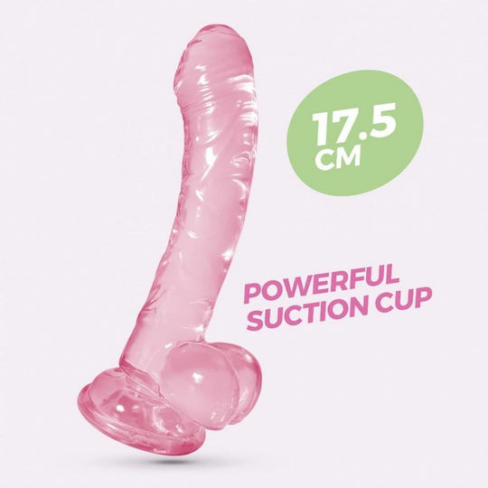 Crushious Ρεαλιστικό Dildo με Βεντούζα Ροζ 17.5cm