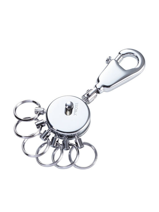 Troika Schlüsselanhänger Patent Metallisch Silber