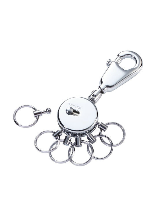 Troika Schlüsselanhänger Patent Metallisch Silber